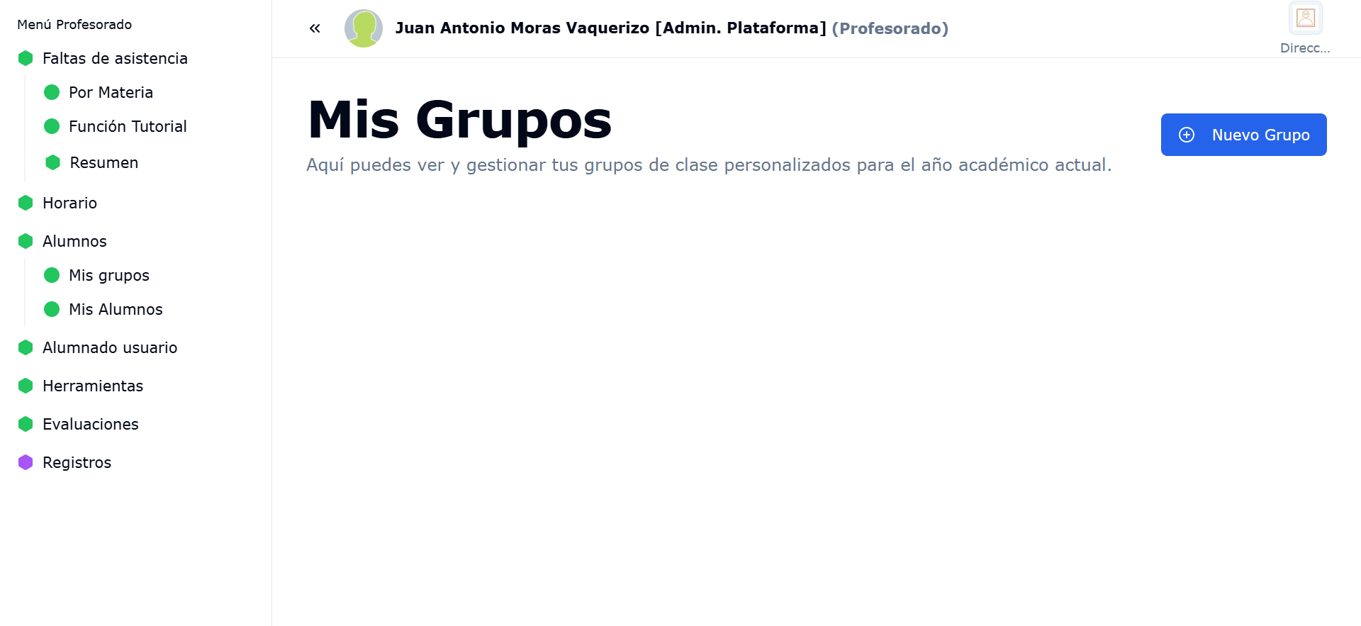 Paso 2 - Crear Grupo e indicación de horario único